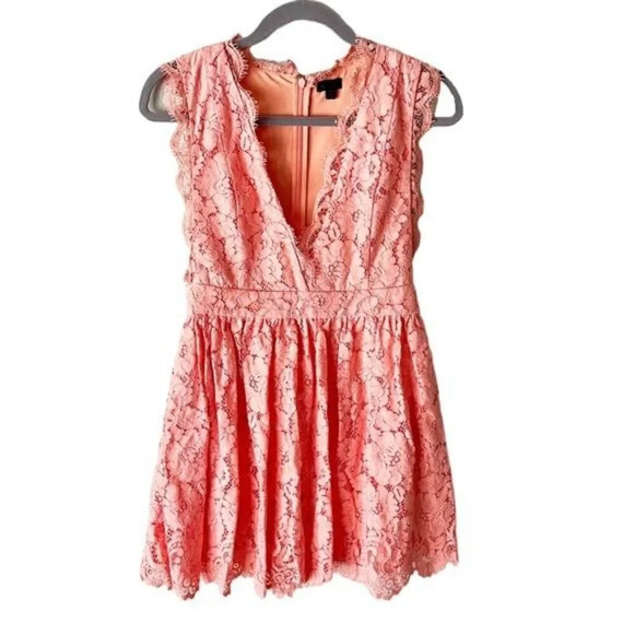 NBD Dresses & Skirts - NBD Revolve Joanna Coral Peach Lace Mini Cocktail Dress M Romcomcore
